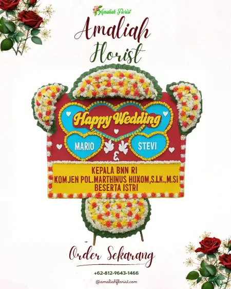 Papan Bunga Pernikahan Ruwit